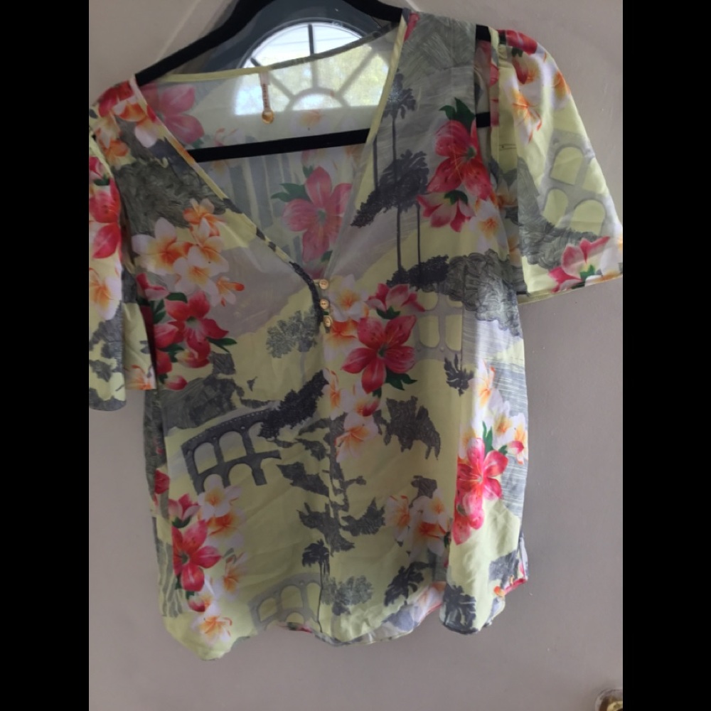 Cold shoulder floral blouse